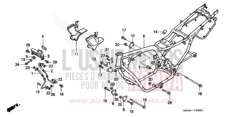 CARROSSERIE DE CHASSIS de CB Seven Fifty NOIR (NH1) 1999